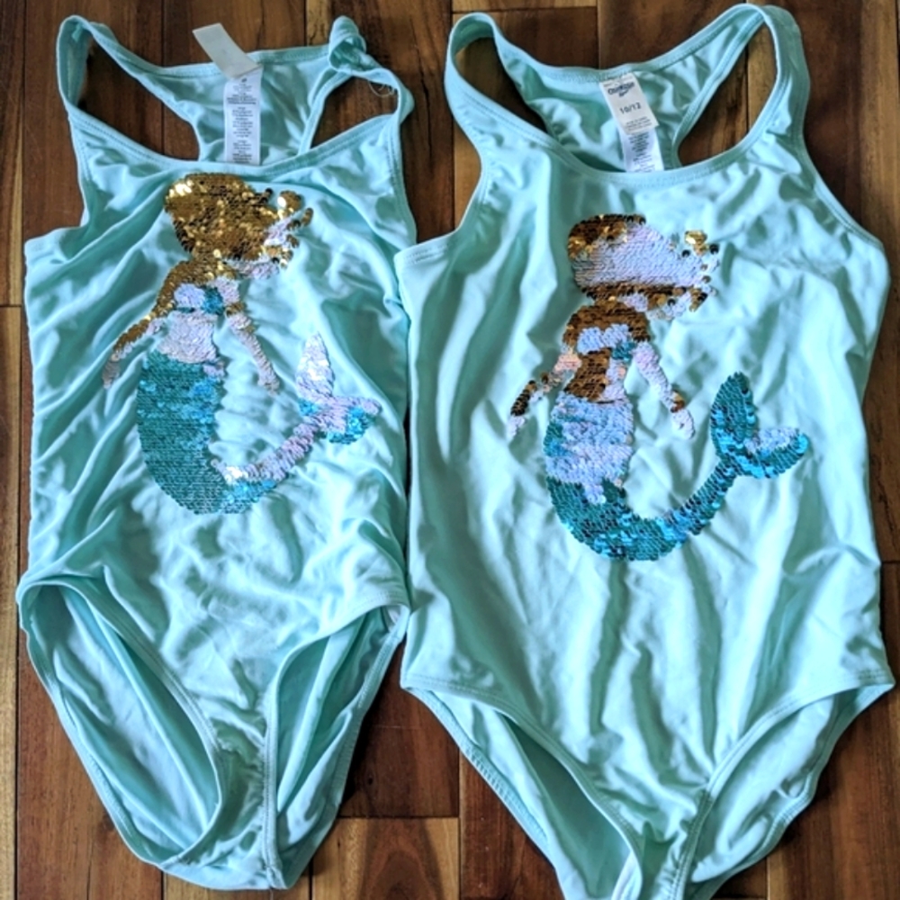 Oshkosh Swim Suit 2 of them Mermaid Glitter 2 for 1